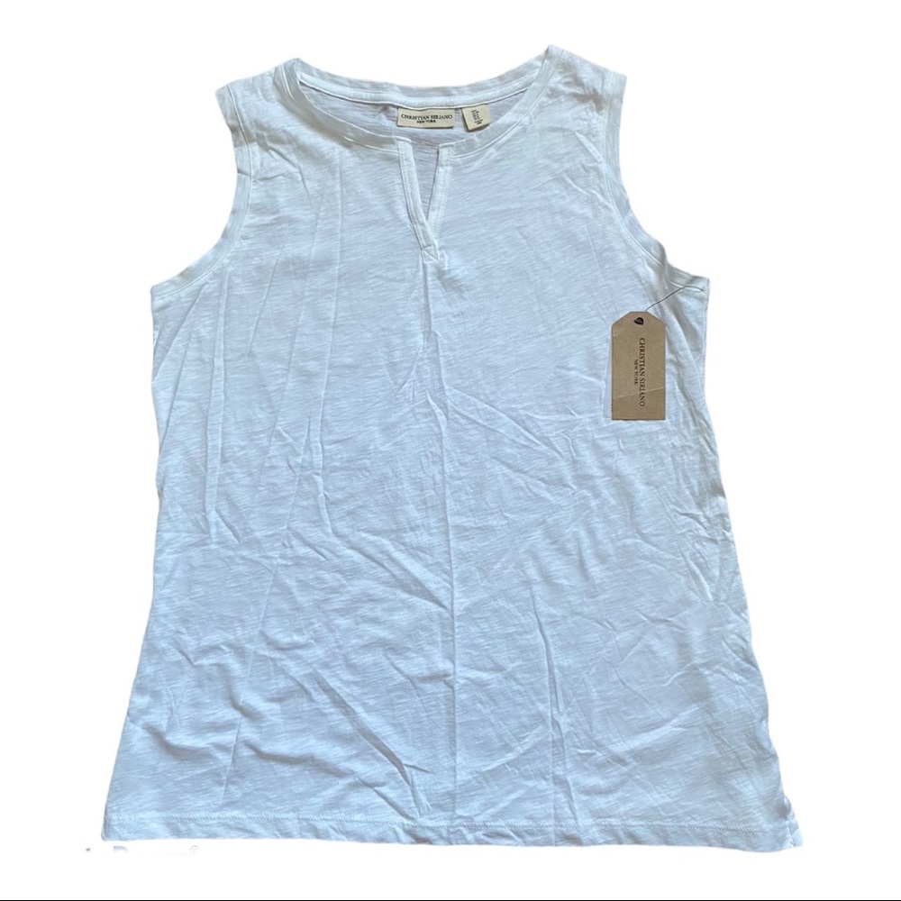 NWT Christian Siriano White Pima Cotton Tank